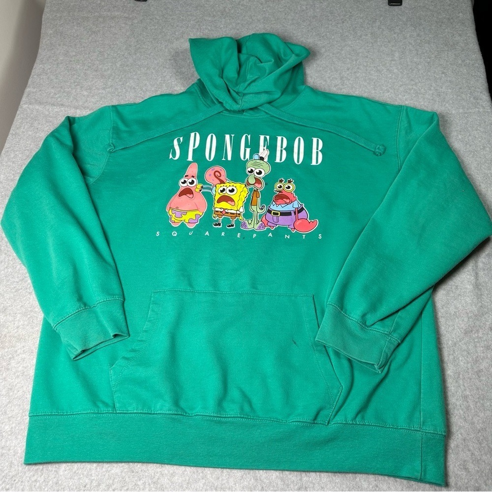 SpongeBob SquarePants Green Graphic Hoodie Sweatshirt‎ Youth XL 15-17